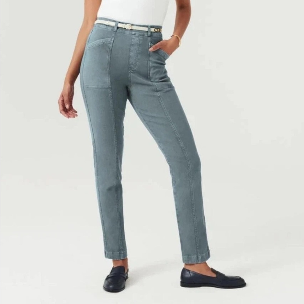 Spanx Stretch Twill Straight Leg Pant - Hazy Blue Grey - Women’s M